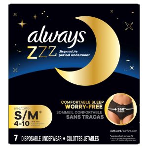 Always ZZZ Disposable Overnight Period Underwear for Women Size S M
