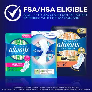 Always Ultra Thin Size 4 Overnight Pads With Wings, Unscented