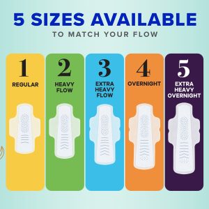 Always Pure Cotton Size 2 with FlexFoam Heavy Flow Pads with wings, Unscented